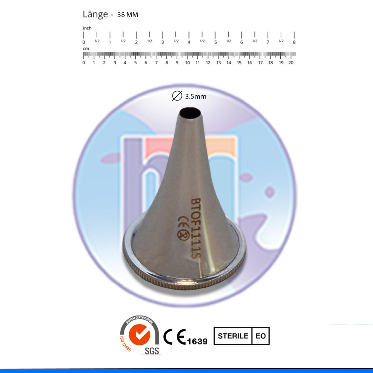Hartmann - Braccio auricolare, cromato, misura S