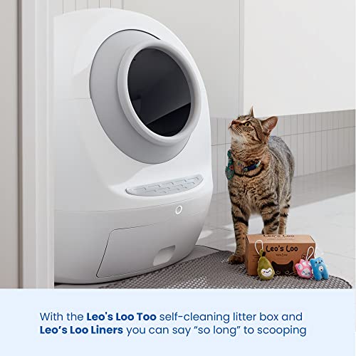 Leo's Loo Waste Litter Drawer Liners/Refills For Automatic Litter Boxes, Heavy Duty 2Mil Thick With Drawstring, Unscented 50 Count #TOP7