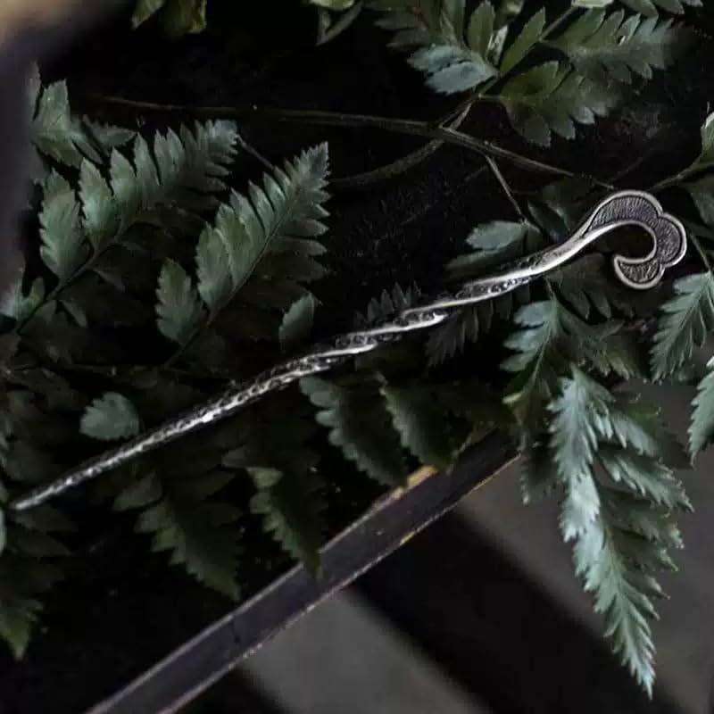 1 pcs Rabithenn Scepter Style S925 Silver Plating Hairpin - Chinese Imperial Inspired Hair Stick, Minimalist Hair Accessory for Women, Elegant Modern Hair Jewelry (Scepter)