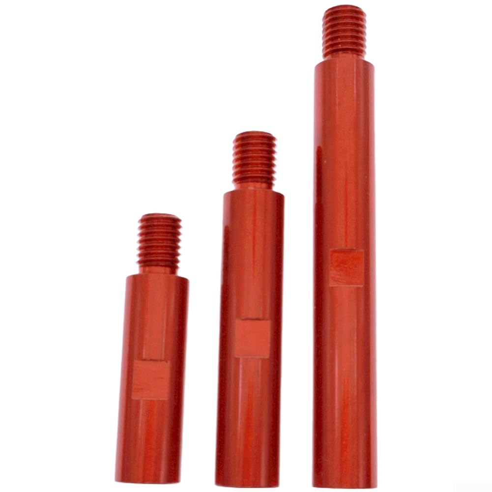 For M14 Thread Extension Rod Aluminum Alloy for Rotary Polisher Adjustable Lengths 75MM 100MM 140MM Compatible with 14mm Wool Foam Pads Lightweight(3-piece Set)
