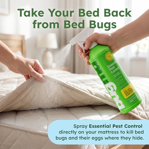 Image of BugMD Bed Bug Spray, Roach & Ant Killer, Indoor Cockroach Treatment, Pet Safe Plant-Based Pest Control for Home, Kills Spiders Fleas Mites, 64 oz Kit