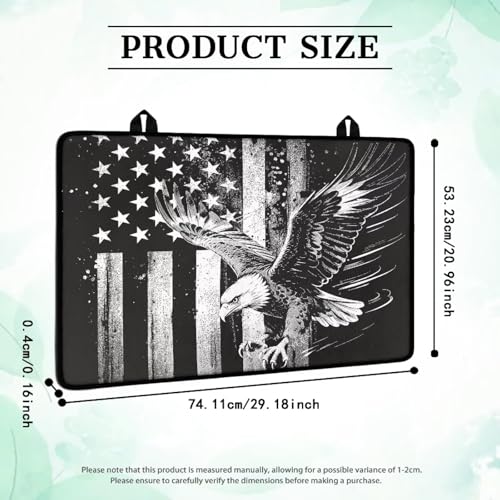 Image of Poceacles 4th of July Electric Stove Top Cover Induction Electric Stove Protector Non-slip Glass Cooktop Cover Stovetop Mat Multipurpose Flat Top Mat, Retro American Flag Eagle Black Gray