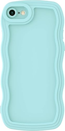 Anuck Funda para iPhone 15, diseño de marco rizado para mujeres y niñas, bonita funda de teléfono estética de color liso, suave, flexible, TPU a