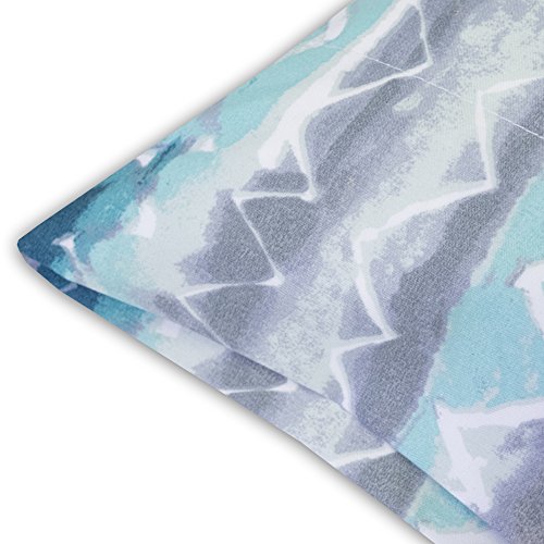 Image of 1500 Supreme Collection Extra Soft Summerset Ocean Vibe Chevron Pattern Sheet Set - Luxury Bed Sheets Set with Deep Pocket Wrinkle Free Bedding, Printed Pattern