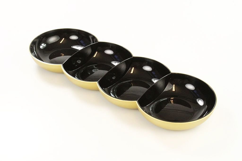 TUPPERWARE Allegra Perle schwarz gold Servierschale Servierschalenquartett