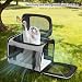 Transportbox Katze 46x30x37cm bis 9kg, Faltbare Katzenbox mit Mesh & Matte