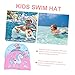 VOSAREA 2Pcs Swimming Caps Comfortable Unisex Bathing Hats for Boys Cute Whale Unicorn Design for Long Hair Soft and Stretchy Swim Caps