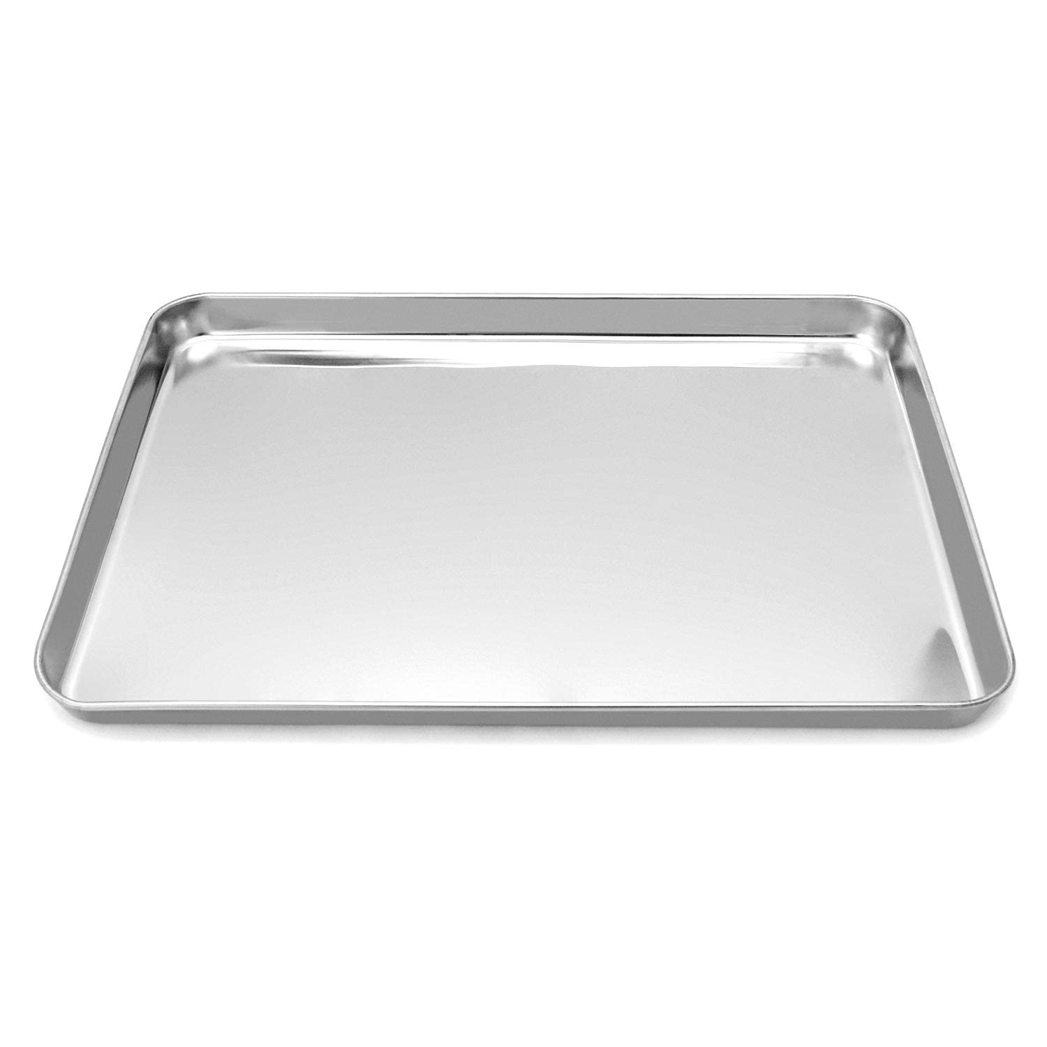 QWORK Stainless Steel Surgical Tray, for Lab Instruments, Tattoo, Surgical Supplies, 15 3/4"×11-13/16"×15/16", Flat Bottom Tray