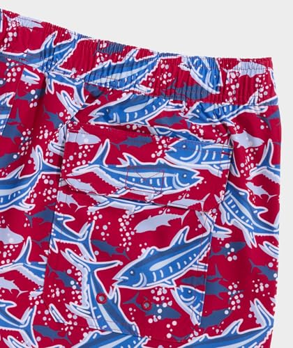 vineyard vines Men's Standard 7 Inch Printed Chappy Swim Trunks, Bonefish-Red3