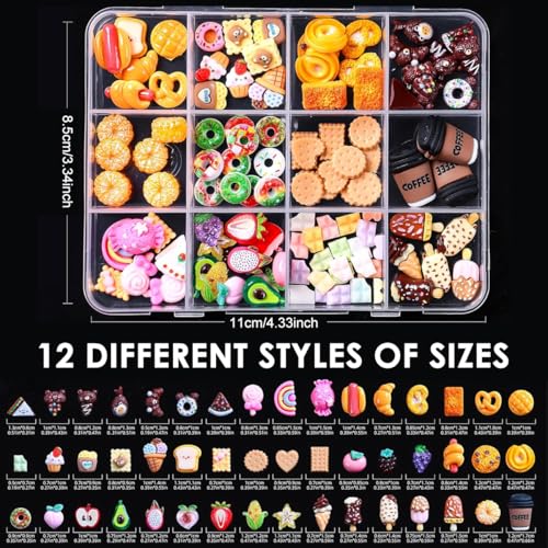 Image of MAYCREATE 3D Cartoon Nail Charms 12-Style Kawaii Sweetly Stylish Nail Art Charms Diy Art Supplies Craft,With Storage Box, Multicolor