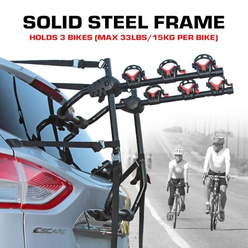 Image of Trimax Easy Rider Bike Carrier, 3 Bikes, Trunk Mount
