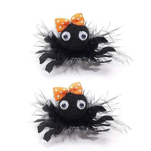 Halloween Spider Hair Clips, Girls Cute Cheer Barrettes Alligator Hairpins, Costume Party Favor Supply, Gothic Outfit Decor Accessories Dead Day Gift Black 2 inch