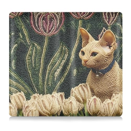 Car Registration and Insurance Holders Vintage Cat Print, PU Leather for License Documents Cards2