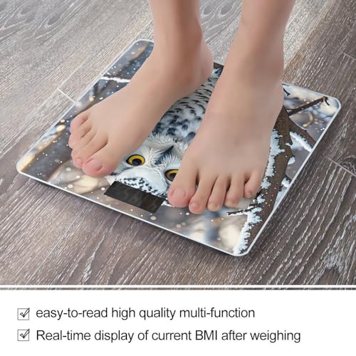 Báscula digital blanca Winter White Owl para baño y peso corporal miniatura 5