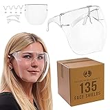 Salon World Safety (Case of 135) Protective Face Shield Full Cover Visor Glasses with Frames - Ultra...