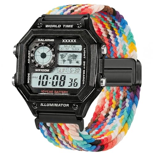 Image of DBLACK ''SKYPIEA'' 18mm Nylon Woven Braided Magnetic Lock Watch Strap / / Compatible for Casio AE-1200WH, AE-1300WH, F-108WH, W-216H & Other Models (Watch not Included)