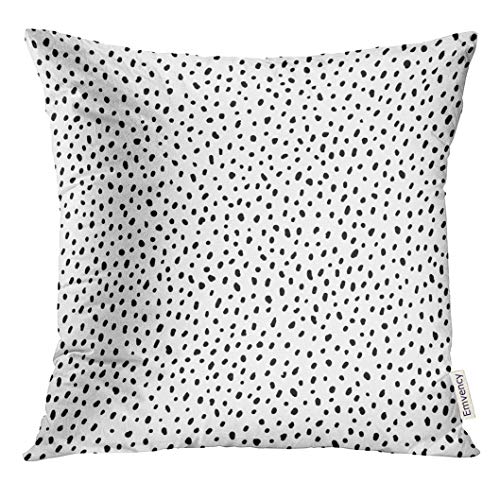 VANMI Throw Pillow Cover Spot Polka Dot Simple Structure Abstract with Many Scattered Pieces Black and White Design for Scatter Decorative Pillow Case Home Decor Square 20x20 Inches Pillowcase