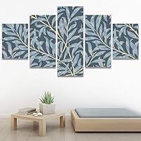 SIGNWIN 5 Panel Canvas Wall Art Modern Art Decorative Elements Fun Illustrations Leaves Multicolor Patterns for Home Decorations Ready to Hang - 60