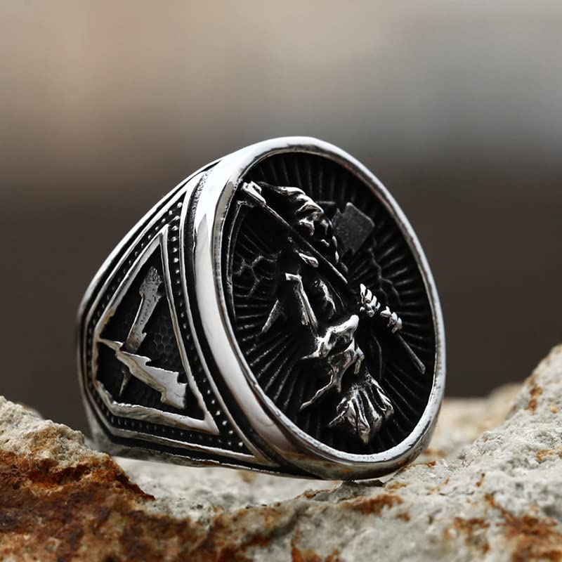 Image of Death Skull Ring for Men Stainless Steel Jewelry Biker Rings Scary Death Ring Skull for Gifts