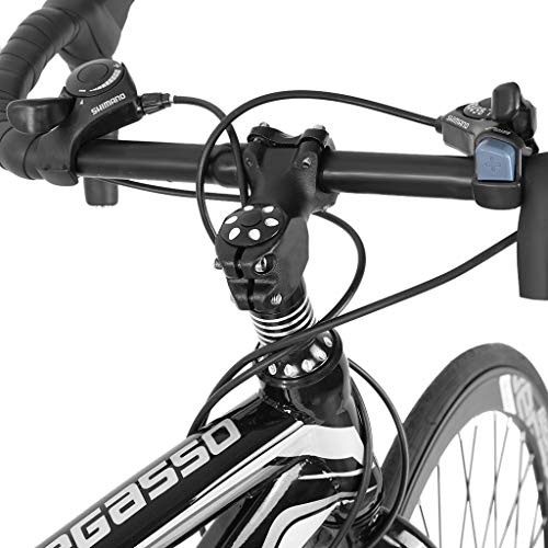 SSYUNO 700c Road Bike City Commuter Bicycle with 21 Speed Disc Brakes, 26" Aluminum Frame Suspension Hybrid Road Bike for Mens/Womens - Thumbnail 3