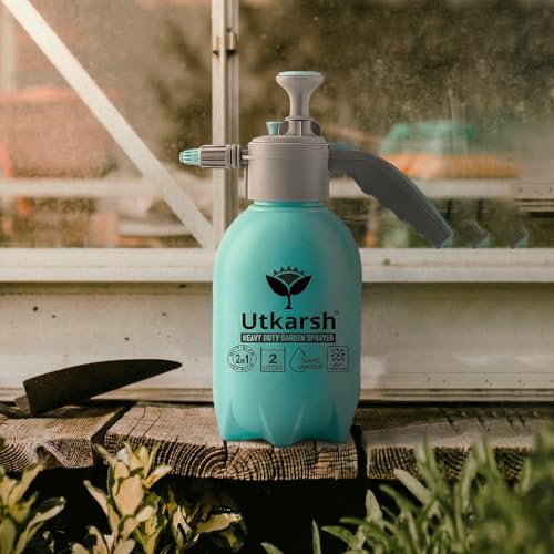 Image of Utkarsh Premium Pressure Sprayer 2 Litre (Aqua Blue) | Pressure Spray Bottle for Plants | Gardening Water Pump Sprayer | Plant Spray Bottle for Garden | Spray Bottles for Gardening, Pack of 1