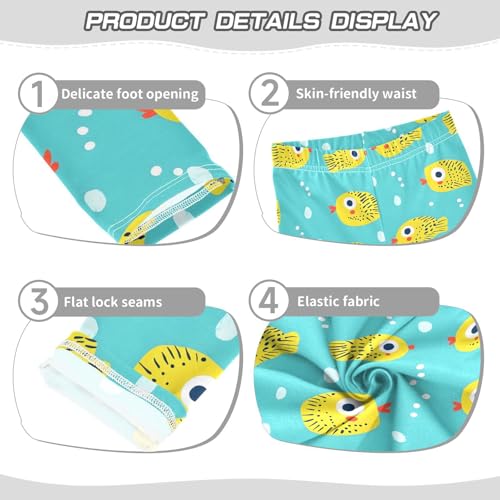 Small Yellow Croaker Fish Girls Leggings Ultra Soft Compression Yoga Gym Pants for Kids 4-10T3