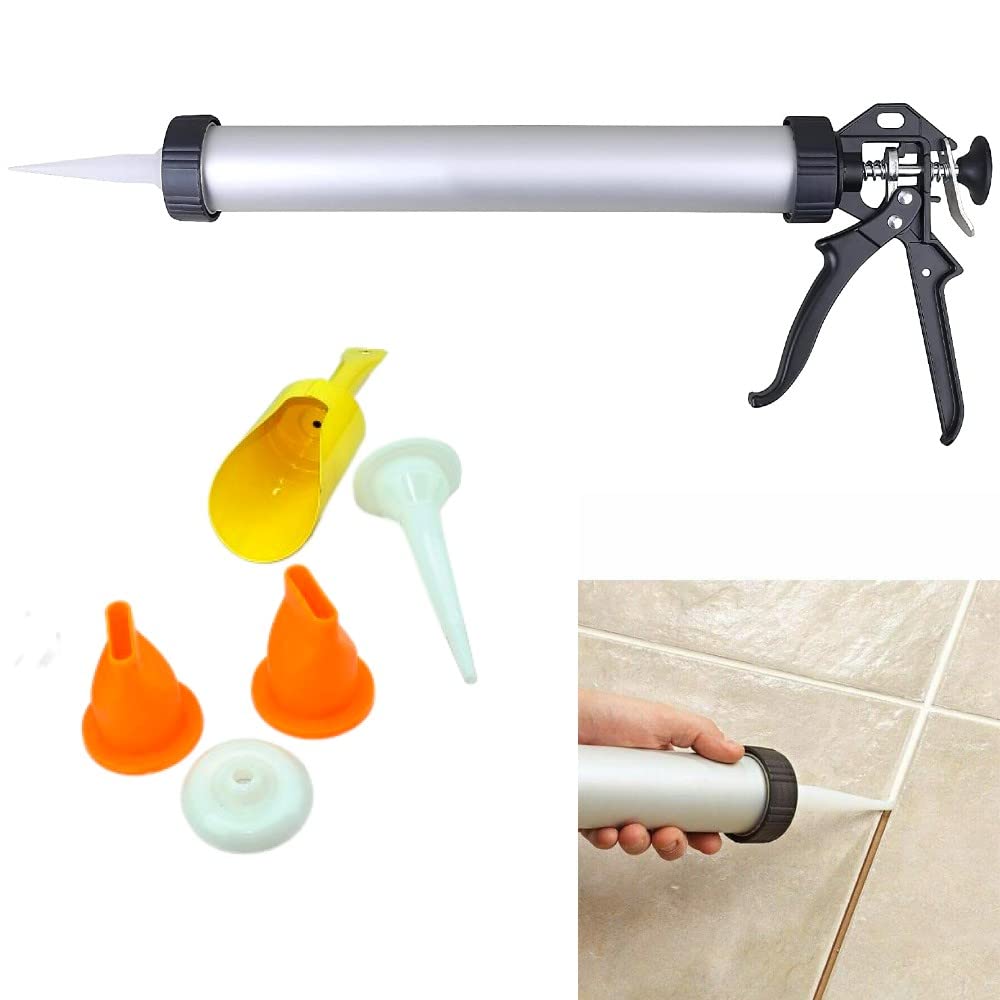 Heavy Duty Mortar Pointing & Grouting Gun Set Walls Tiles Fill Gaps Patio Slabs Cement Applicator Tool Durable