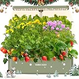 SUNCOZE Hydroponics Growing System Kit 12 Pods, 24W LED Grow Light Indoor Garden, 4L Water Tank with Quiet Pump, Adjustable Height Herb Garden Planter Indoor Kit, Gardening Gifts, Green