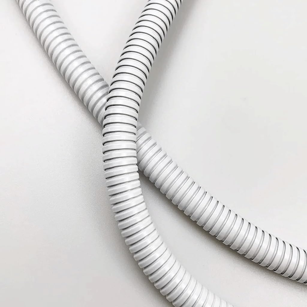 Conector flexible de manguera de ducha de acero inoxidable de 120 cm, extensión de tubo de agua para ducha de baño y tubo de fontanería fácil de instalar, color blanco