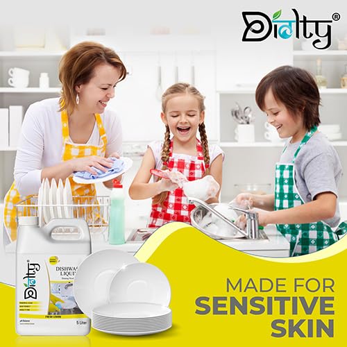 Image of Diolty Dishwashing Liquid Gel 10L | Lemon Fragrance | Tough on Grease, Residue-Free | Non-Toxic, Gentle on Hands | Kitchen Utensil Cleaner