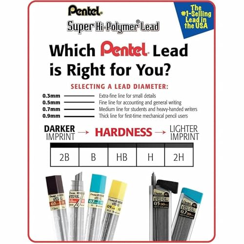 Image of Pentel Super Hi-Polymer Lead Refills - 0.5 mm, Pack of 90