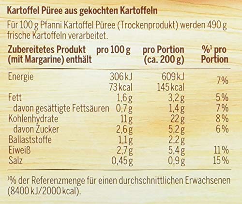 Pfanni Kartoffel Püree Das Herzhafte für ein leckeres Kartoffelgericht mit 100% deutschen Kartoffeln 7x 243g