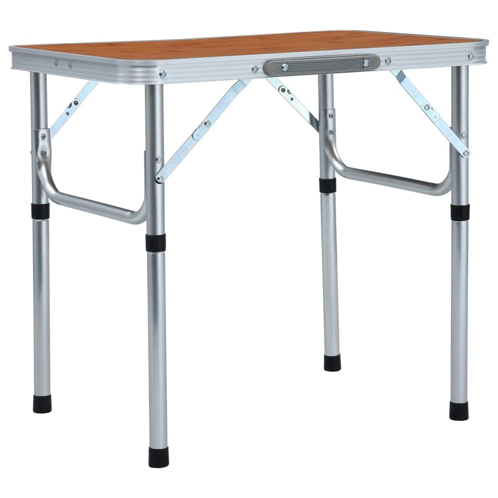 Klappbarer Campingtisch aus Aluminium 60x45 cm leicht, tragbar, stabil, für Outdoor, Garten, Picknick, Wandern, Strand, Campingmöbel, kompakt, einfach zu transportieren und aufzubewahren