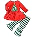 AGQT Baby Mädchen Weihnachtsoutfit,Neugeborene Santa Weihnachtsmann kostüm Weihnachten Dress Up Langarm T-Shirt+Rüschenhose Weihnachtskostüm Größe 3-6 Monate
