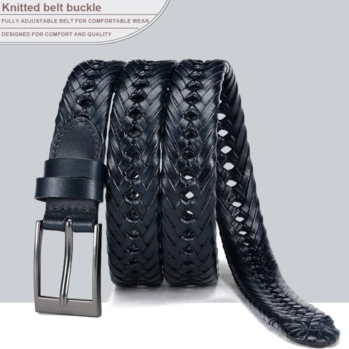 Image of DOOPAI Men's Braided Leather Dress Belt, Adjustable