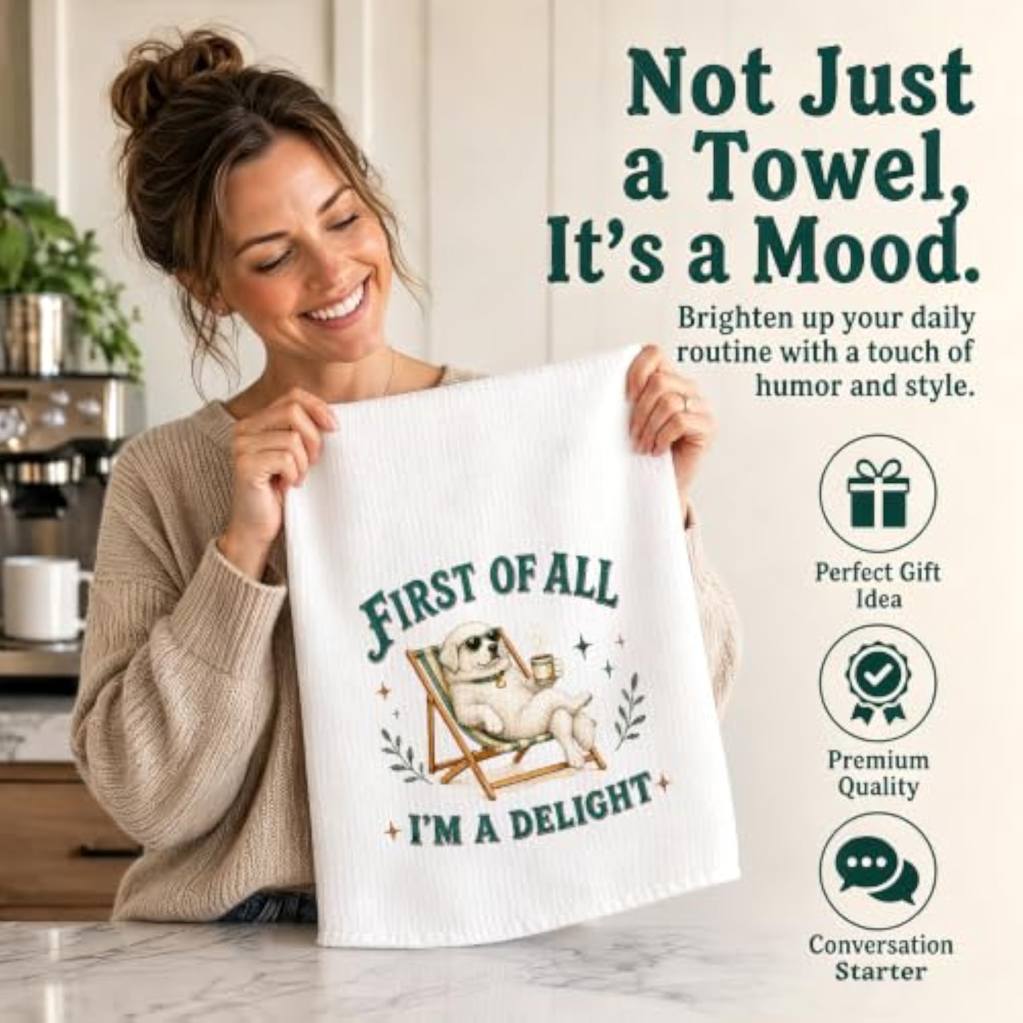 Cute Great Pyrenees Kitchen Towel, Funny Dog Lover Gift