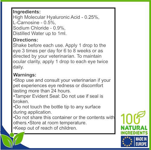Generic Lubricating Gel Eye Drops 15Ml With Hyaluronic Acid 0.25% & L-Carnosine For Pets Cat&Dog Moisturizer Soothes Dryness And Irritation & Itchy thumb #1