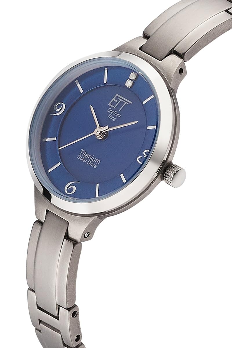 ETT Eco Tech Time Solar Damen Uhr Analog mit Titan Armband ELS-12147-31M