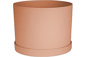 Bloem Mathers Planter w/Saucer Tray 8" Muted Terra Cotta - The Perfect...