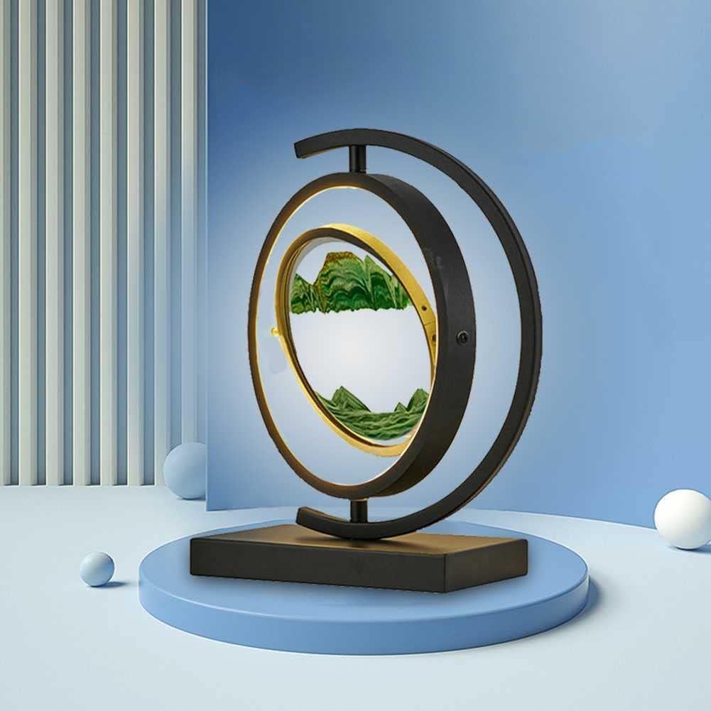 KRIDDR 3D Sandscapes Art Motion Moving Sand Art Picture LED Night Light Display Flowing Sand Frame Desktop Home Office Work Decor