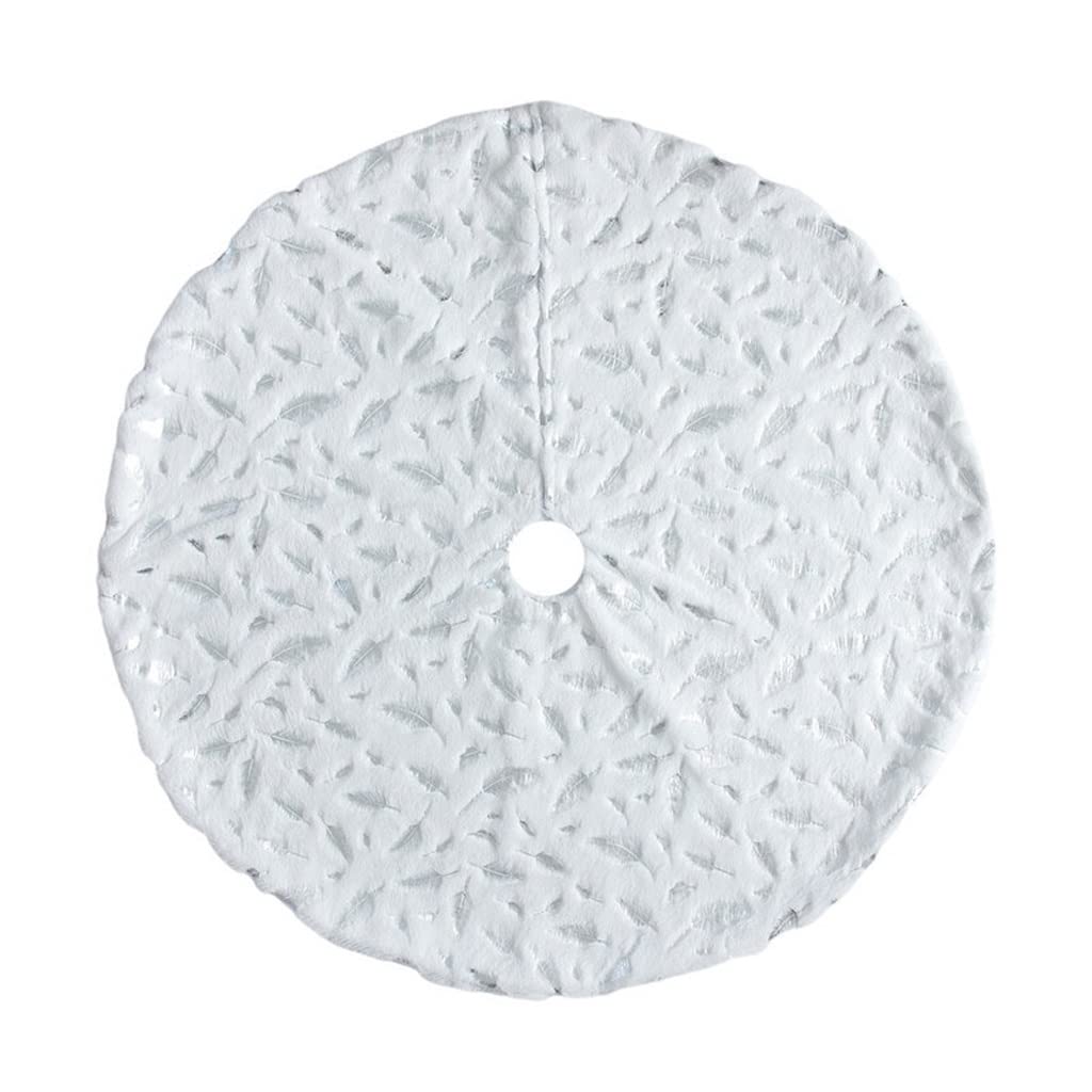 Spódnica Pod Choinkę Choinka Spódnica, Choinki Mat, Snowy White Faux Futro Spódnica Spódnica Dla Xmas Wakacje Domowe Dekoracje Ozdoby Mata Pod Choinkę(Silver feather,90cm)