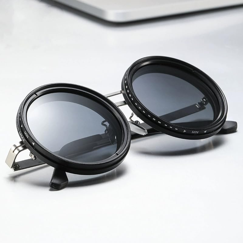 Hand Made Nd-400 9 Gears Round Polarized Adjustable Dimming Men Sunglasses women Filter Diving Fishing - Image 4