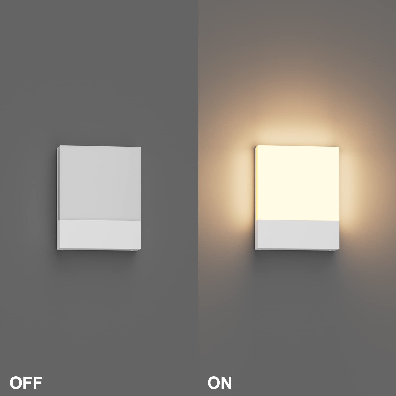 Klighten 2 Stück 24W LED Außenwandleuchte IP65, Weiß Wandleuchte 3000K | 1500LM lampe aussenbereich LED, Aluminium wandlampe aussen/Innen, aussenlampe wand flach, außenlampe für Terrasse Garten