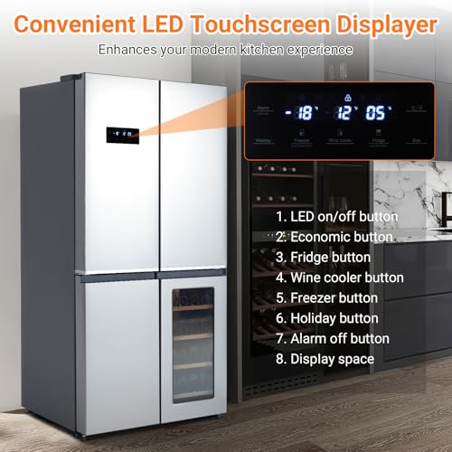 KOKEBREN 21 Cu.Ft 3-in-1 French Door Refrigerator