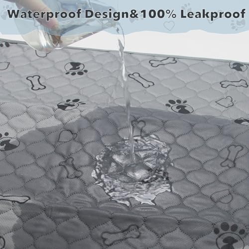 Image of SORKUT Washable Pee Pads for Dogs, 2-Pack 48x48in Reusable Puppy Pads, 100% Waterproof and Non-Slip Whelping Pads, Super Absorbent Pet Training Pads for Potty Training, Playpens, Crates and Couches