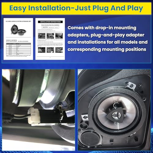 4 Pack Speaker Upgrade For 2007-2018 Jeep Wrangler JK JKU & Grand Cherokee, Commander, Liberty, Dodge Challenger, Durango, Dakota, Nitro, Chrysler 6.5 Inch 2-Way Car Audio Speaker Replace OEM 77KICK10 by E-cowlboy - Image 5