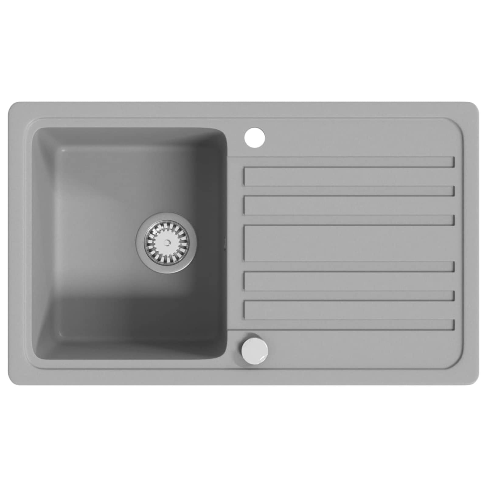 Fregadero Reversible Gris de Granito de una cubeta con escurridor, Fregadero Bajo Encimera, Picas De Cocina, Fregadero Encimera