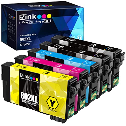 E-Z Ink (TM) Remanufactured Ink Cartridge Replacement for Epson 802XL 802 T802XL T802 to use with Workforce Pro WF-4740 WF-4730 WF-4720 WF-4734 EC-4020 EC-4030 (2 Black, 1 Cyan, 1 Magenta, 1 Yellow) E-Z Ink (TM) Remanufactured Ink Cartridge Replacement for Epson 802XL 802 T802XL T802 to use with Workforce Pro WF-4740 WF-4730 WF-4720 WF-4734 EC-4020 EC-4030 (2 Black, 1 Cyan, 1 Magenta, 1 Yellow)
