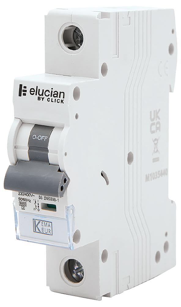Click Elucian MCB B Type 6A 10A 16A 20A 25A 32A 40A 50A 63A Circuit Breaker (32 Amp)
