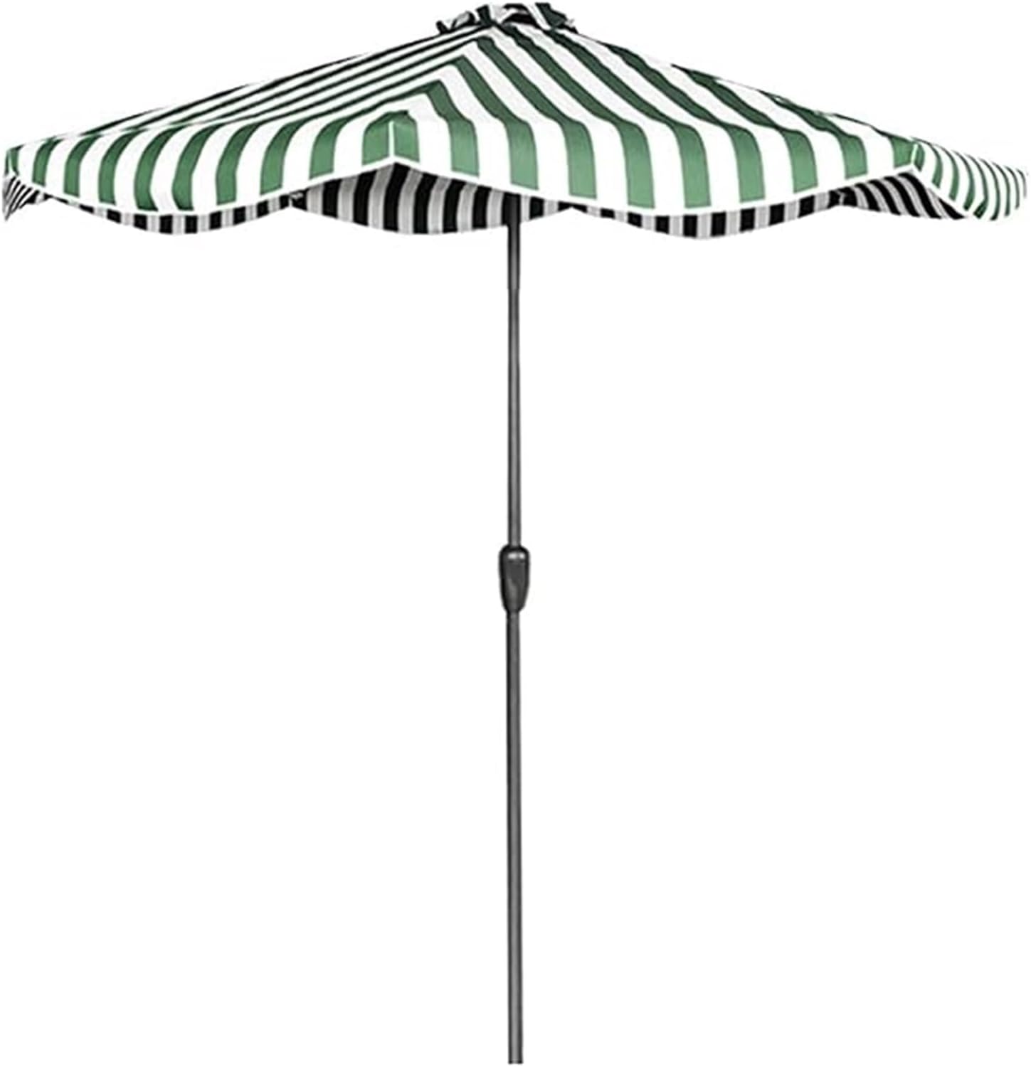 Striped Patio Umbrella 9 Ft - Garden Parasol Market Umbrella with Crank, Waterproof, Wind-Resistant, Fade Resistant - Ideal for Balcony